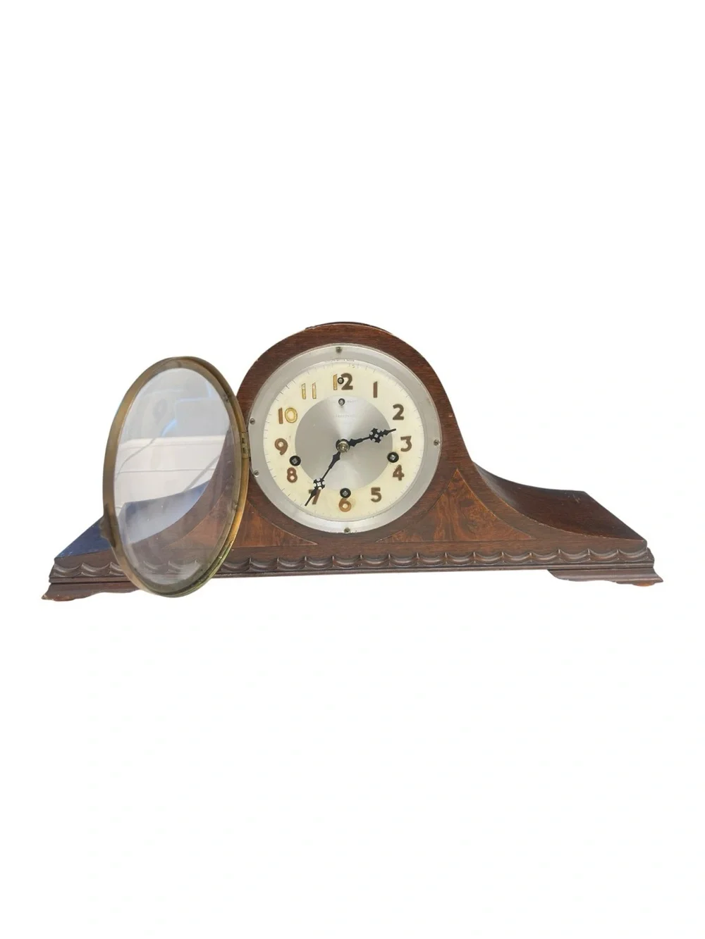 Vintage New Haven Westminster Chime Mantel Clock Wood Case Untested